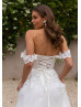 Ivory Lace Tulle Structured Wedding Dress With Detachable Straps